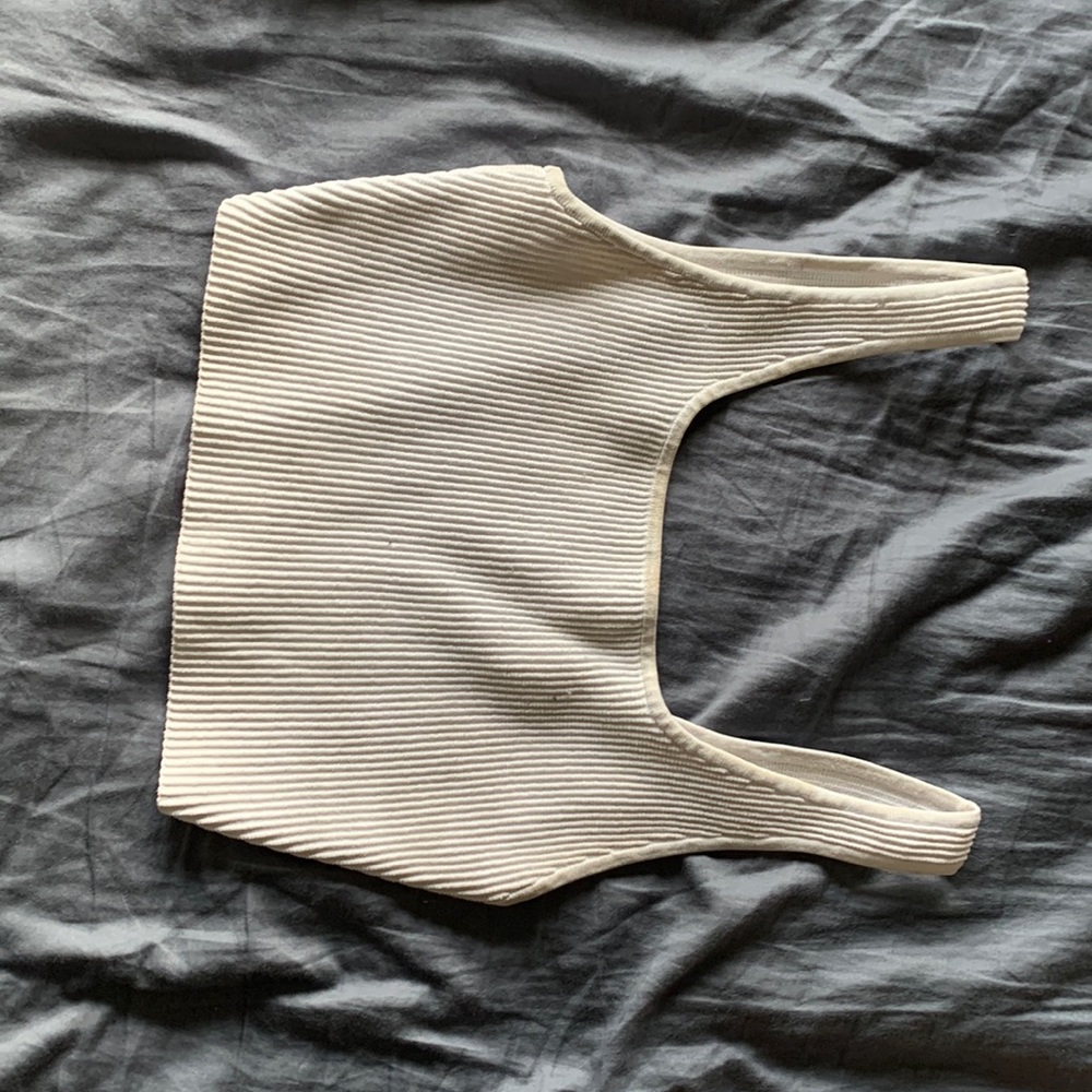 Ripped white aritzia tank